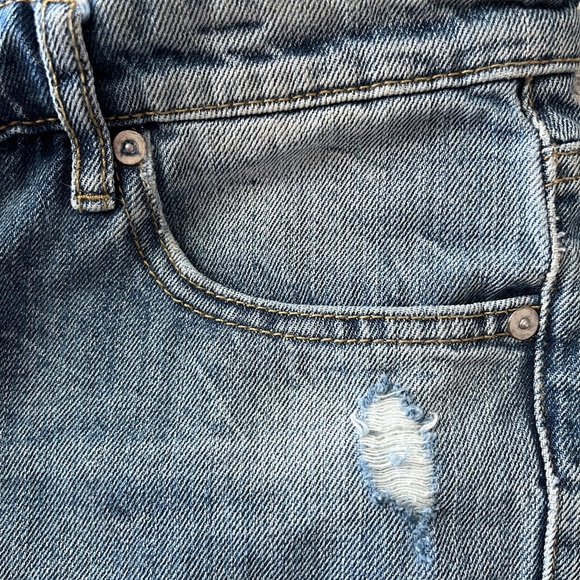 Mango Premium Patchwork Denim Nancy Relaxed Cropped Distressed Jeans Rivets 4 - Picture 14 of 14